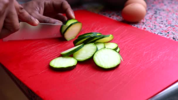 Primer Plano Chef Preparando Comida Vegana Cocina — Vídeos de Stock