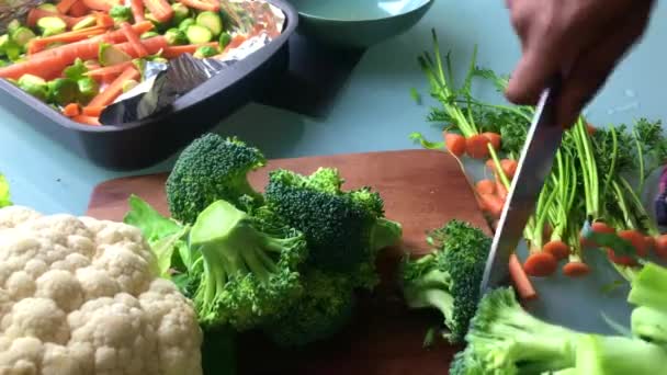 Gros Plan Chef Préparant Pour Plat Végétalien — Video