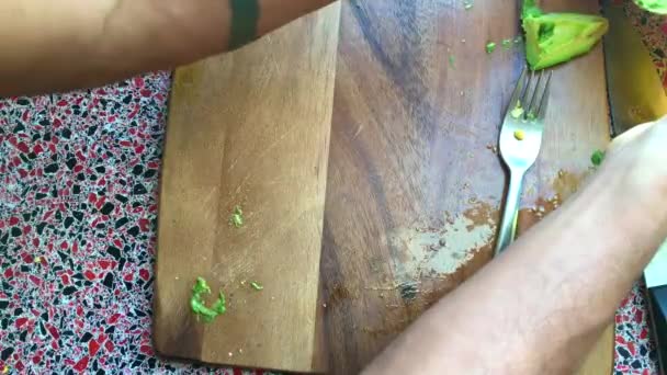 Ovanifrån Person Som Gör Mexikansk Taco Köket — Stockvideo