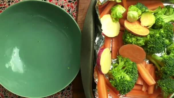 Top View Person Making Healthy Vegan Meal — Stock Video