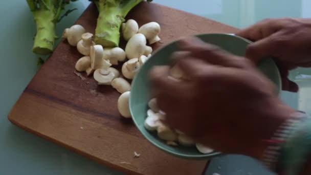 Top View Person Making Healthy Meal Home — Stock Video