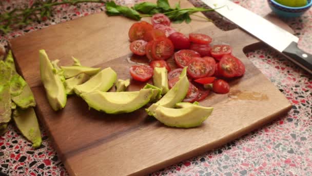 Primer Plano Persona Haciendo Comida Saludable Casa — Vídeo de stock