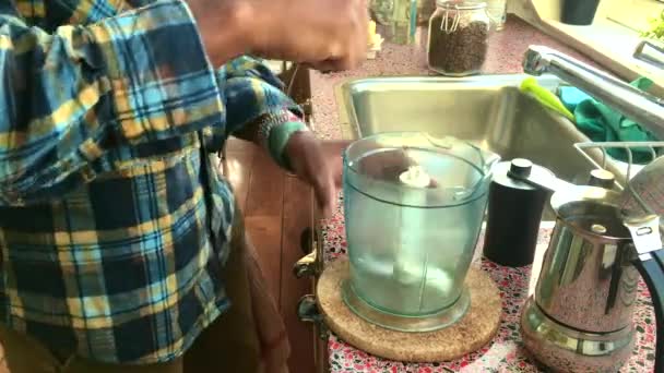 Person Making Bulletproof Coffee Home Breakfast — Stock Video