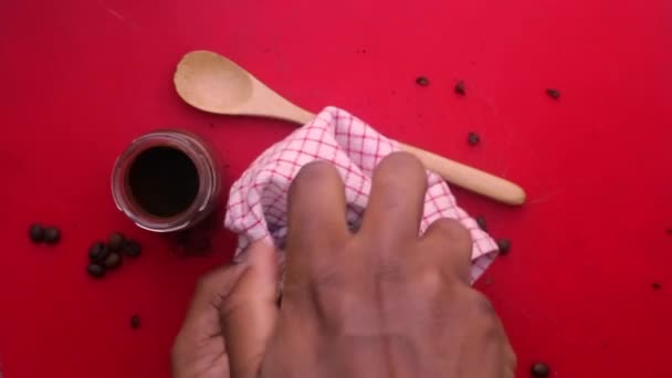 Byt Ležel Osoba Připravuje Kávu Espresso Moka Hrnce — Stock video