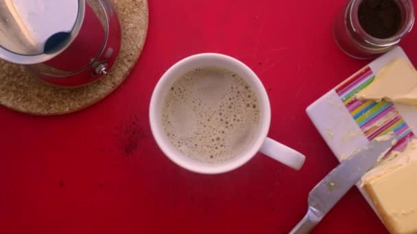 Βαθμός Ατόμου Που Κάνει Καφέ Βούτυρο Και Λάδι Mct — Αρχείο Βίντεο