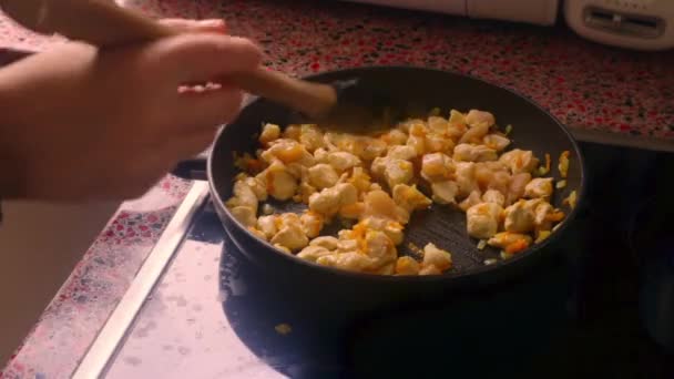 Elektrikli Fırında Kızarmış Tavuk Yakın Çekim — Stok video