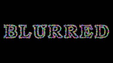 Siyah arkaplana gölge düşüren renkli küçük nesneler tarafından 3 boyutlu resimde bulanıklaştırılmış