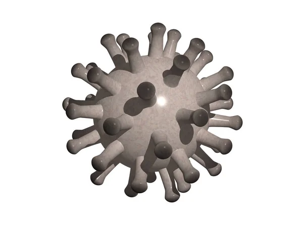 Coronavirus Hecho Piedra Ilustración Textura Brillante Con Iluminación Sombras Sobre — Foto de Stock