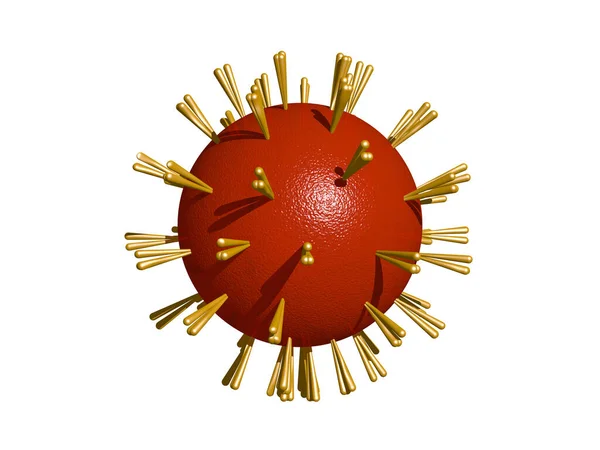 Illustration Virus Corona Faite Bras Collants Sur Balle Centrale Avec — Photo