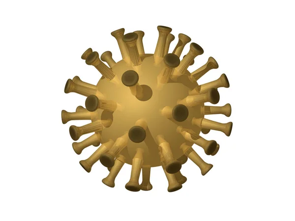 Coronavirus Зроблений Gold Ілюстраціях Яскравої Текстури Освітленням Тінями Білому Тлі — стокове фото