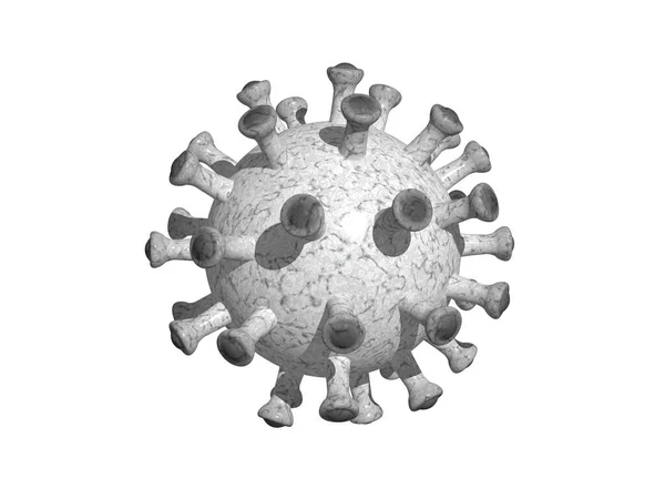 코로나 바이러스 Stone Corona Virus 렌더링에 텍스처로 감싸고 — 스톡 사진