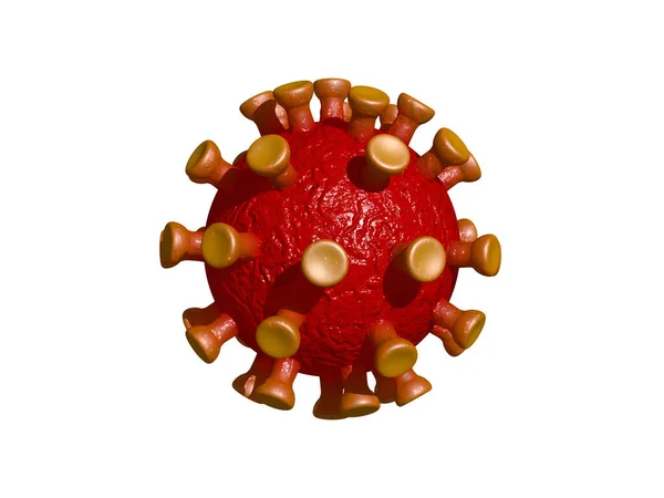 코로나 바이러스의 실제적 그림자와 원근감을 가지고 코어볼에 끈적끈적 만들어 바이러스 — 스톡 사진