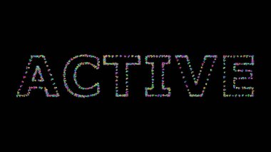 Siyah arkaplana gölge düşüren renkli küçük nesneler tarafından 3B illüstrasyonda yazıldı