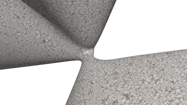 Ilustracja Geometrycznego Kształtu Kamiennego Koloru Białym Abstrakcyjnym Tle Jako Zakrzywionej — Zdjęcie stockowe