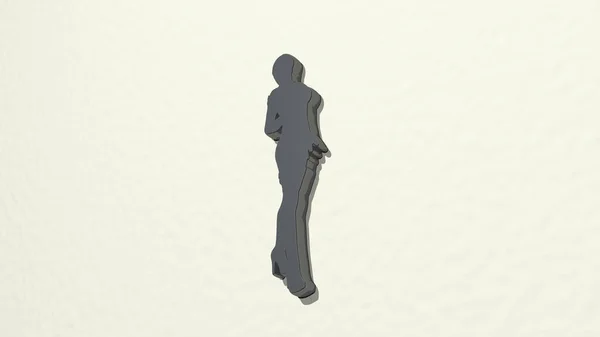 Женщина Телом Высоких Каблуках Точки Зрения Стене Толстая Скульптура Металлических — стоковое фото