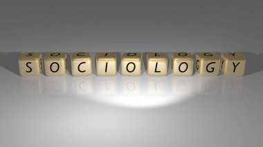 SOKOLOJİ bir ayna zemininde altın kübik harflerle düzenlenmiştir, kavram anlamı ve sunumu