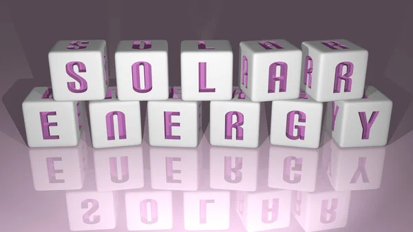 Solar Energy Aus Würfelbuchstaben Und Farbkreuzungen Für Die Damit Verbundenen — Stockfoto