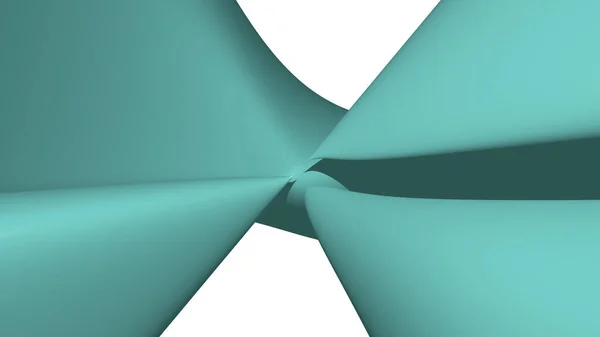 Forma Matemática Hecha Turquoise Monocromático Curvado Abstracto Imagen Fondo Hecha —  Fotos de Stock