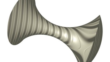 Beyaz üzerine soluk altın çubuğun renkli arkaplanı pürüzlü yüzeyin 3 boyutlu çizimi ile ortada doku ve kasırga şeklinde