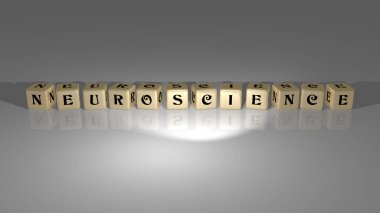Nöroloji, en üst perspektiften altın kübik harflerle inşa edildi. Konsept sunumu için mükemmel.
