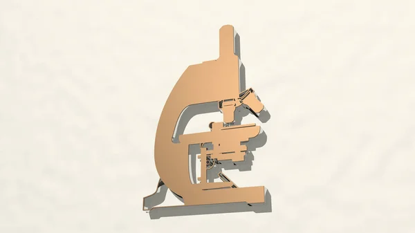 Lab Microscope Feito Por Ilustração Uma Escultura Metálica Brilhante Uma — Fotografia de Stock