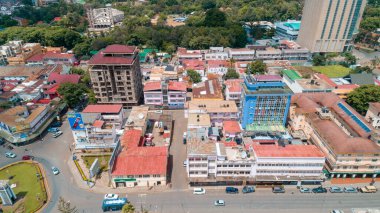 Arusha, Tanzanya şehrinin havadan görünümü