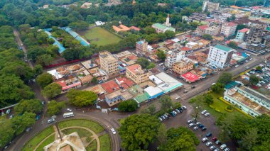 Arusha, Tanzanya şehrinin havadan görünümü