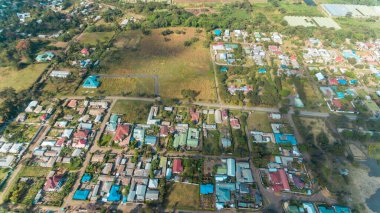 Arusha, Tarım ve insan yerleşiminden uzak kırsal alanın havadan görüntüsü.