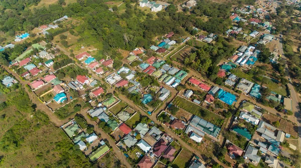 Vista Aérea Zona Rural Lejos Arusha Agricultura Asentamiento Las Personas — Foto de Stock