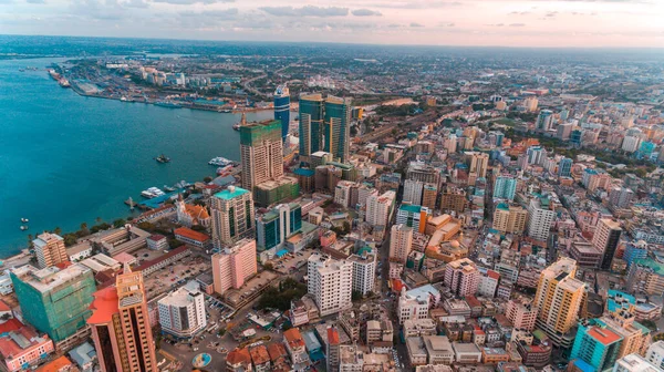 Luchtfoto Van Oase Van Rust Stad Van Dar Salaam — Stockfoto