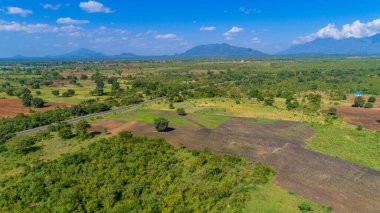 Morogoro kasabası Tanzanya 'nın uçsuz bucaksız yemyeşil otlakları ve tarım arazileri.