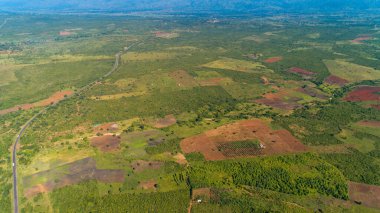 Morogoro kasabası Tanzanya 'nın uçsuz bucaksız yemyeşil otlakları ve tarım arazileri.