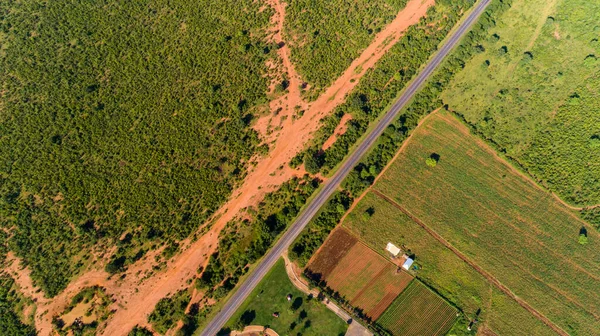 Vista Aérea Sinfín Exuberantes Pastos Tierras Cultivo Ciudad Morogoro Tanzania — Foto de Stock