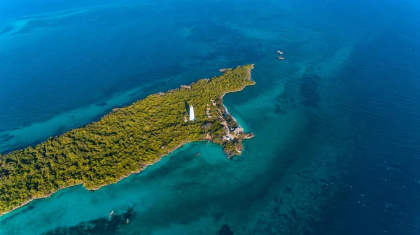 Vista Aerea Del Parco Corallino Dell Isola Chumbe Zanzibar — Foto Stock