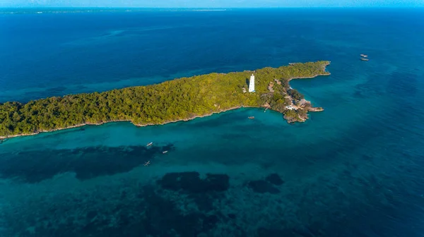 Vista Aérea Del Parque Coralino Isla Chumbe Zanzíbar — Foto de Stock