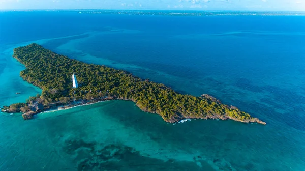 chumbe Island mercan park, Zanzibar, havadan görünümü