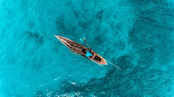 Pesca Dhow Legno Zanzibar — Foto Stock