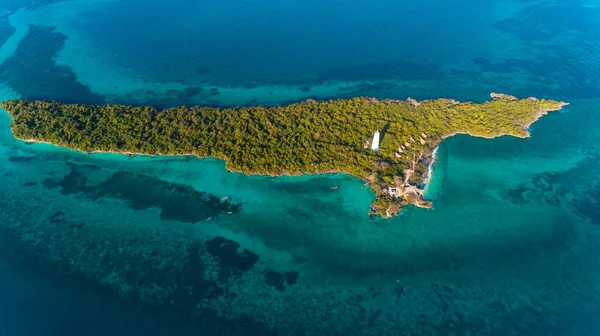 Vista Aérea Del Parque Coralino Isla Chumbe Zanzíbar — Foto de Stock