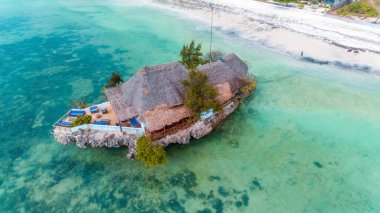 Zanzibar 'daki Kaya Restoranı, Tanzanya, Afrika.