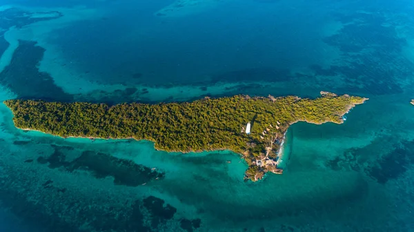 Vista Aérea Parque Coral Ilha Chumbe Zanzibar — Fotografia de Stock