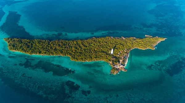 Légi Felvétel Chumbe Island Coral Park Zanzibar — Stock Fotó