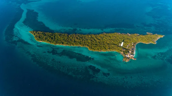 Luchtfoto Van Het Chumbe Eiland Koraal Park Zanzibar — Stockfoto