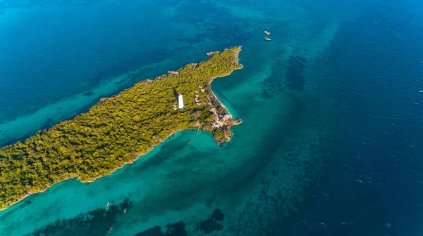 Vista Aérea Del Parque Coralino Isla Chumbe Zanzíbar — Foto de Stock