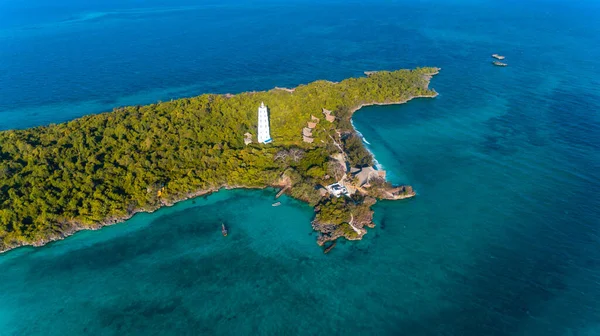 Vista Aérea Parque Coral Ilha Chumbe Zanzibar — Fotografia de Stock