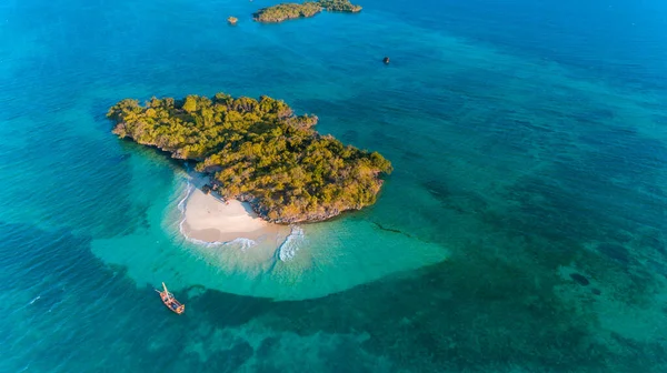 Widok Lotu Ptaka Wyspę Fumba Zanzibar — Zdjęcie stockowe