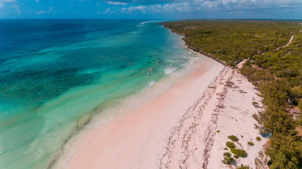 Αεροφωτογραφία Της Ακτογραμμής Matemwe Zanzibar — Φωτογραφία Αρχείου