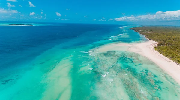 Widok Lotu Ptaka Wybrzeże Matemwe Zanzibar — Zdjęcie stockowe
