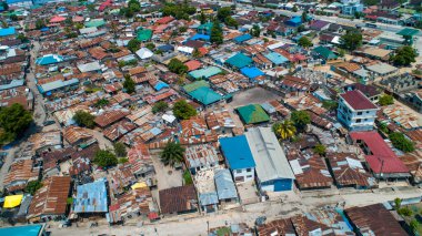 Dar es salam yerel yerleşim hava manzarası.