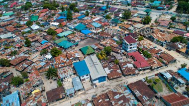 Dar es salam yerel yerleşim hava manzarası.