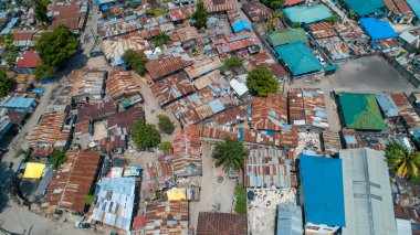 Dar es salam yerel yerleşim hava manzarası.